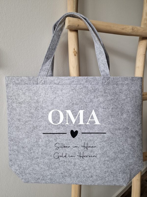 Filz Shopper | Einkaufstasche aus Filz "Oma/Mama/Freundin" – Bild 6