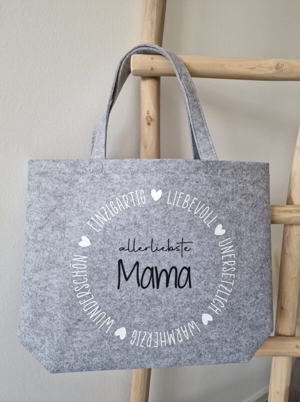 Filz Shopper | Einkaufstasche aus Filz "Oma/Mama/Freundin" – Bild 7