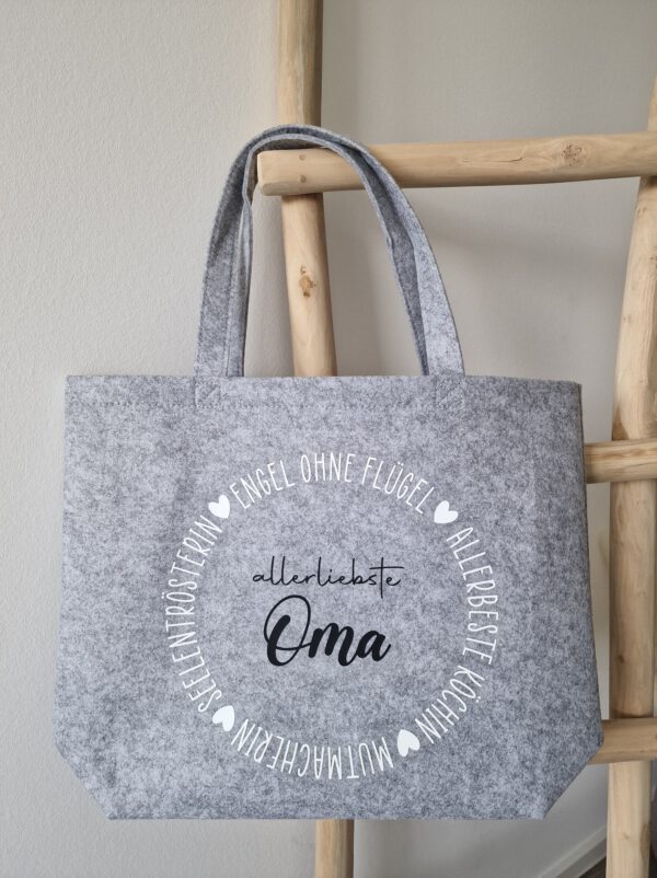 Filz Shopper | Einkaufstasche aus Filz "Oma/Mama/Freundin" – Bild 9