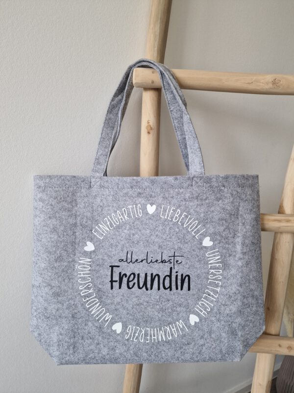 Filz Shopper | Einkaufstasche aus Filz "Oma/Mama/Freundin" – Bild 11