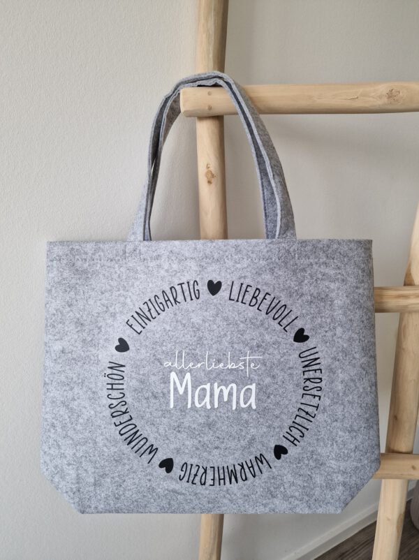 Filz Shopper | Einkaufstasche aus Filz "Oma/Mama/Freundin" – Bild 8