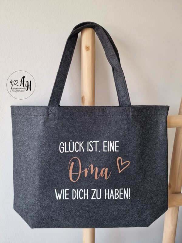 Filz Shopper | Einkaufstasche aus Filz "Glück ist..." – Bild 6