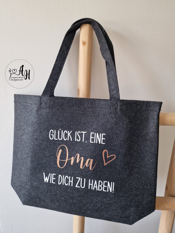 Filz Shopper | Einkaufstasche aus Filz "Glück ist..." – Bild 5