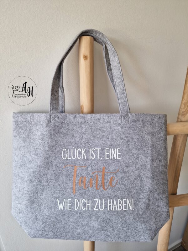 Filz Shopper | Einkaufstasche aus Filz "Glück ist..." – Bild 4