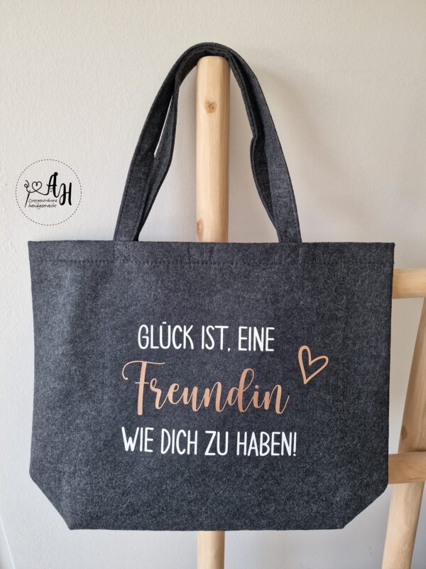 Filz Shopper | Einkaufstasche aus Filz "Glück ist..."