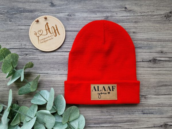 Hipster Beanie aus Strick "Alaaf you" - Einheitsgröße - Erwachsenen Variante