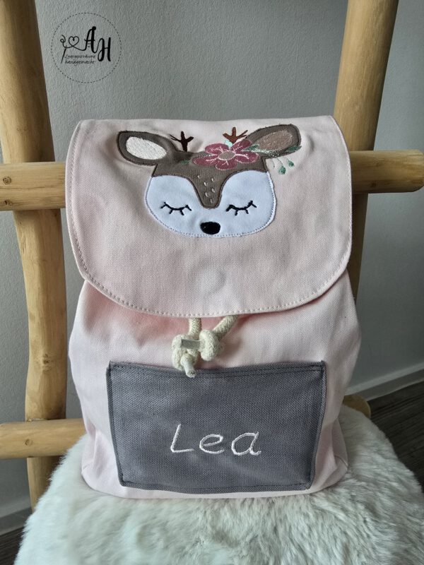 Personalisierter Kindergartenrucksack mit Stickmotiv und Name | Kindergartenkind | Kindergartenstart – Bild 2