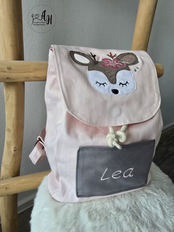 Personalisierter Kindergartenrucksack mit Stickmotiv und Name | Kindergartenkind | Kindergartenstart