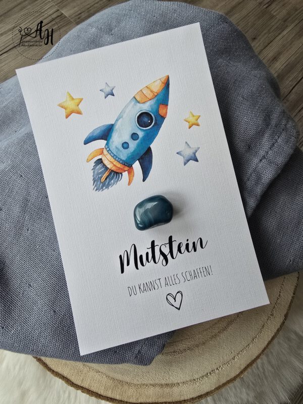 Mutstein als Glücksbringer, Glücksstein zur Einschulung Schultüte Schulstart Prüfung