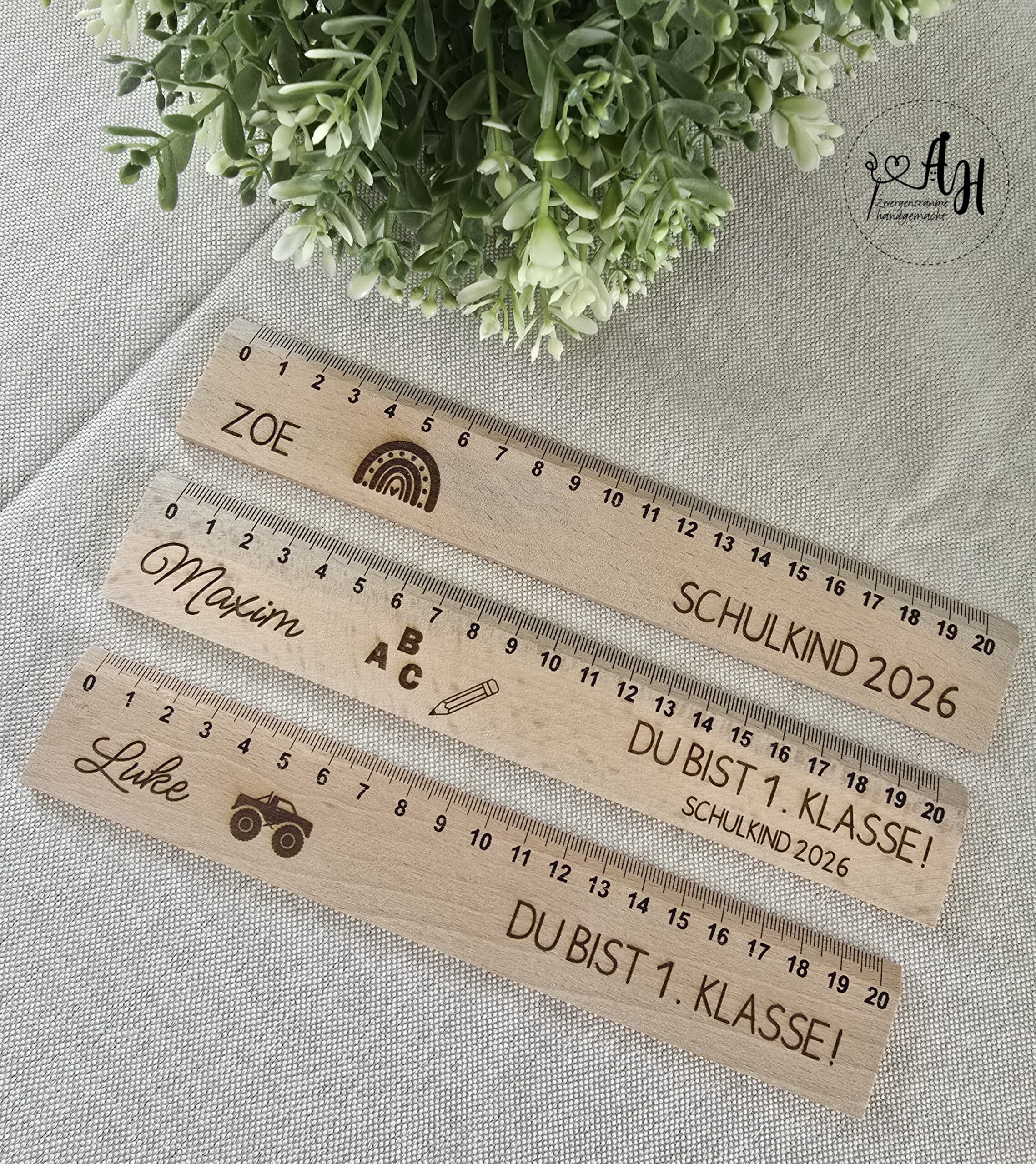 Personalisiertes Lineal aus Holz zur Einschulung | Schultüte | Schulstart | Holzlineal – Bild 6